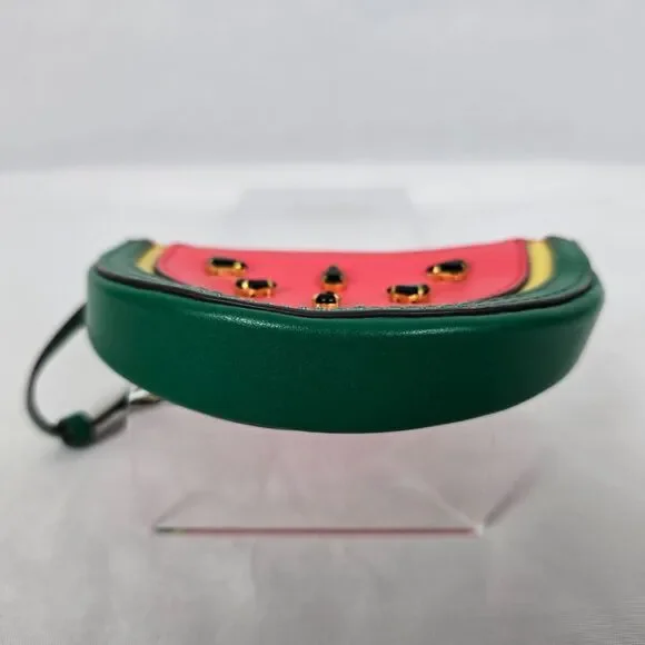 J. Crew Coin Wristlet Pouch Watermelon Red Yellow Green Black 5" x 3" - Picture 5 of 12